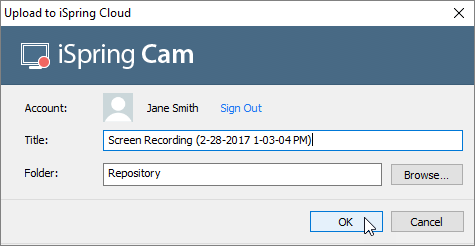 Uploading a Recording to iSpring Cloud