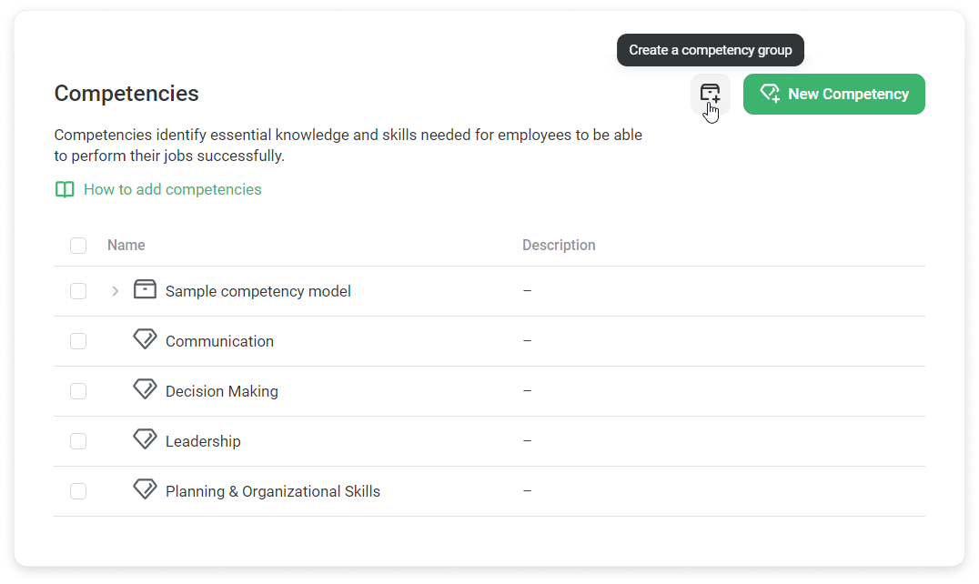 Competency groups