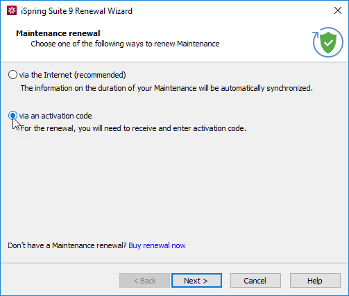 Renewing Maintenance Plan