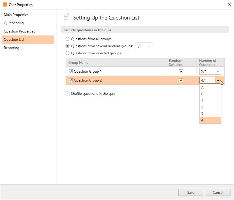 Randomizing Question Groups